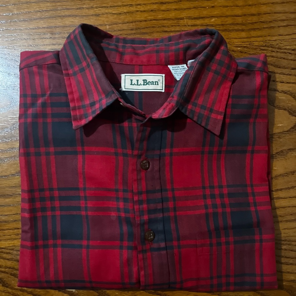 Men’s LL Bean Outdoor Lumberjack Style button down Sz Large